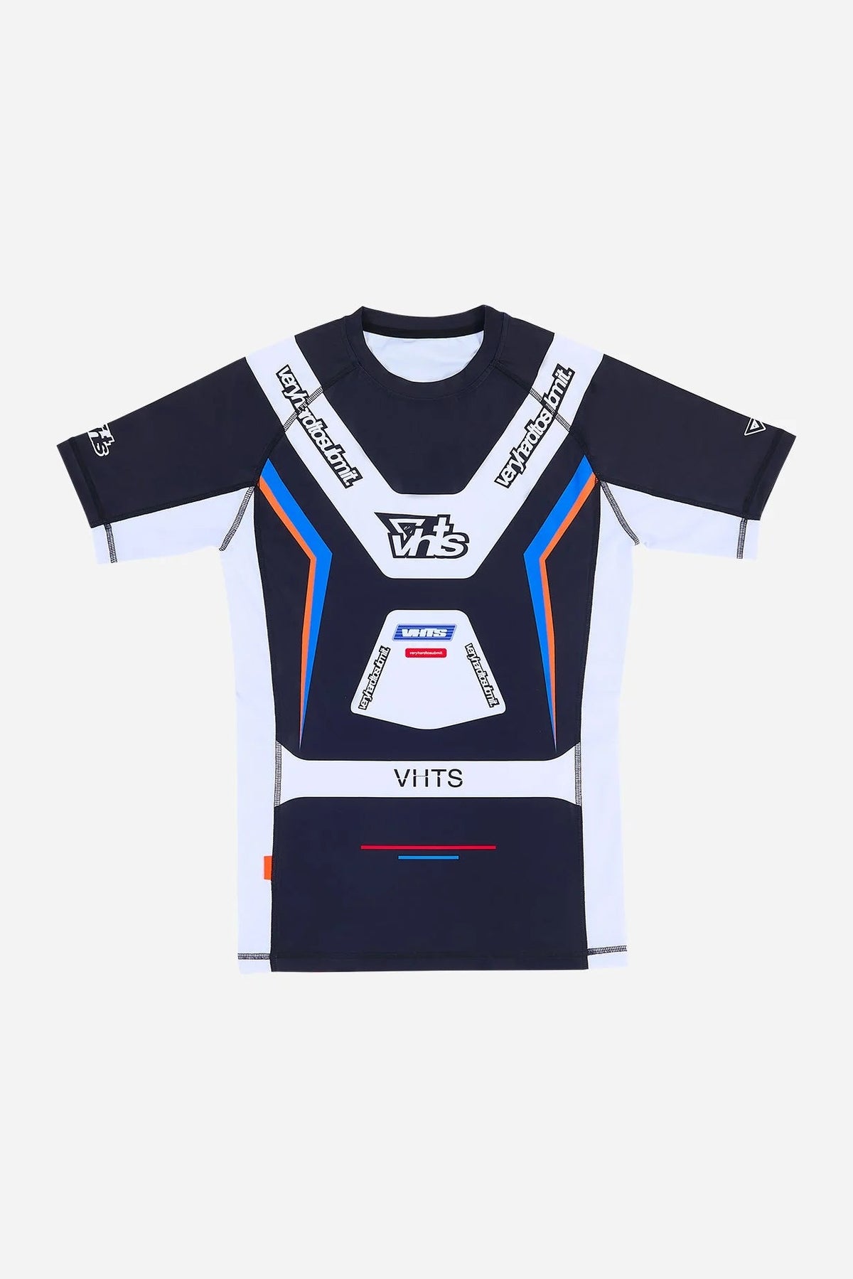 "Racer" Short Sleeves Rash Guard Black