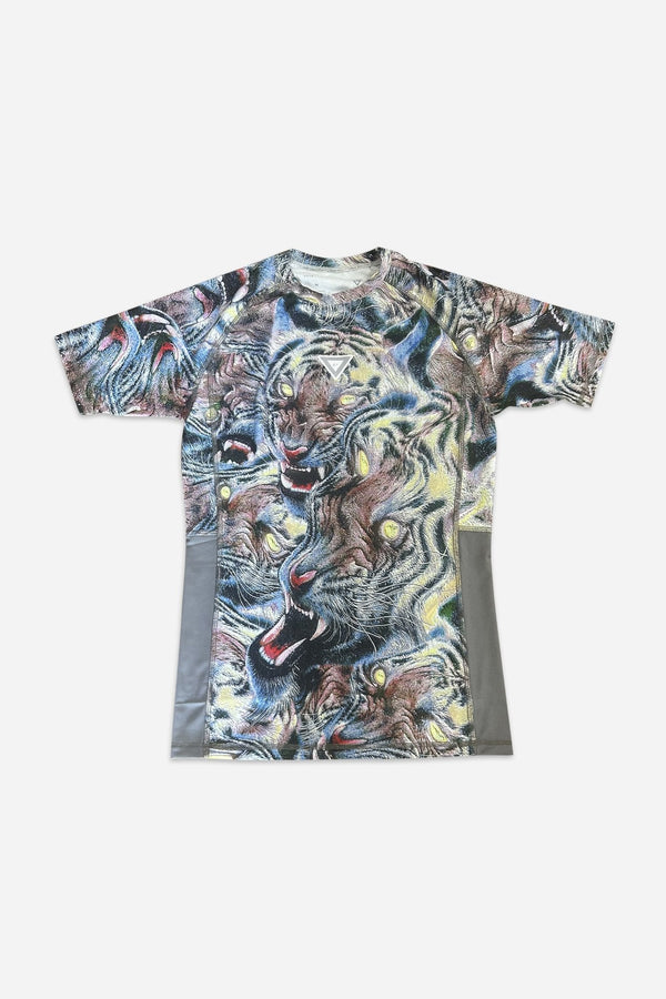 Trippy Tiger Season 01 short sleeves rash guard "Gray"