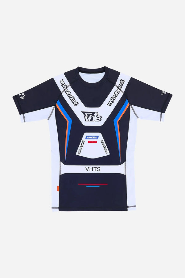 "Racer" Short Sleeves Rash Guard Black