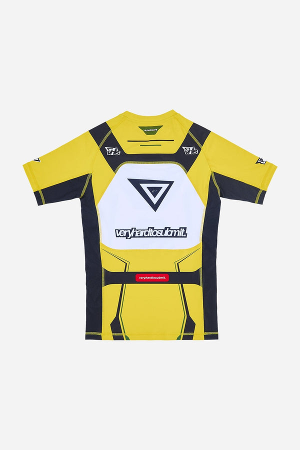 "Racer" Short Sleeves Rash Guard Yellow - view 2