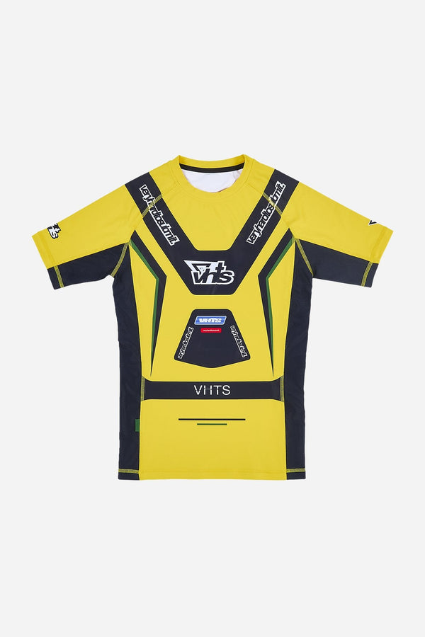 "Racer" Short Sleeves Rash Guard Yellow