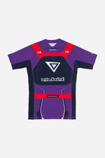 "Racer" Short Sleeves Rash Guard Purple - view 2