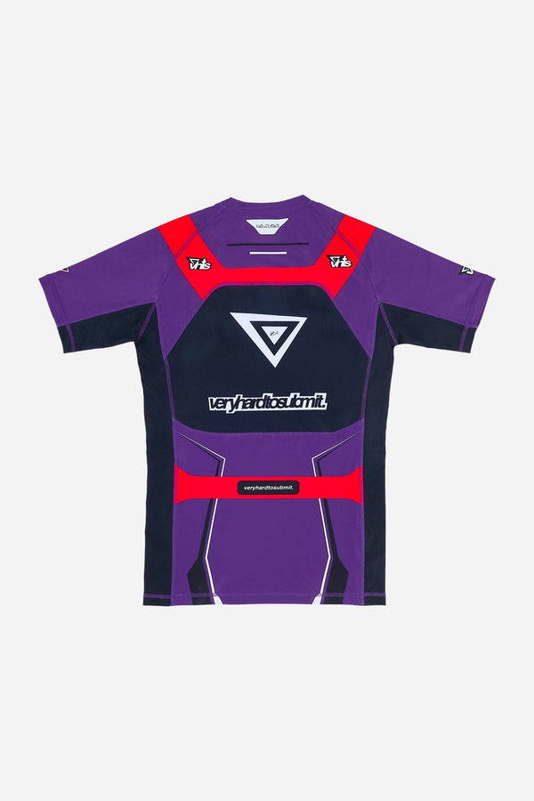 "Racer" Short Sleeves Rash Guard Purple - view 2