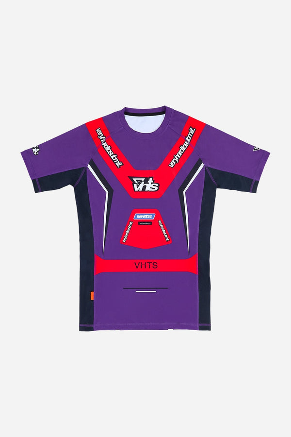 "Racer" Short Sleeves Rash Guard Purple