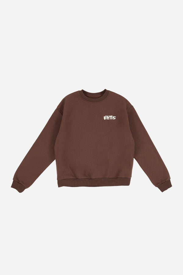VHTS JJC CREW NECK SWEAT SHIRTS-Brown / Cream White