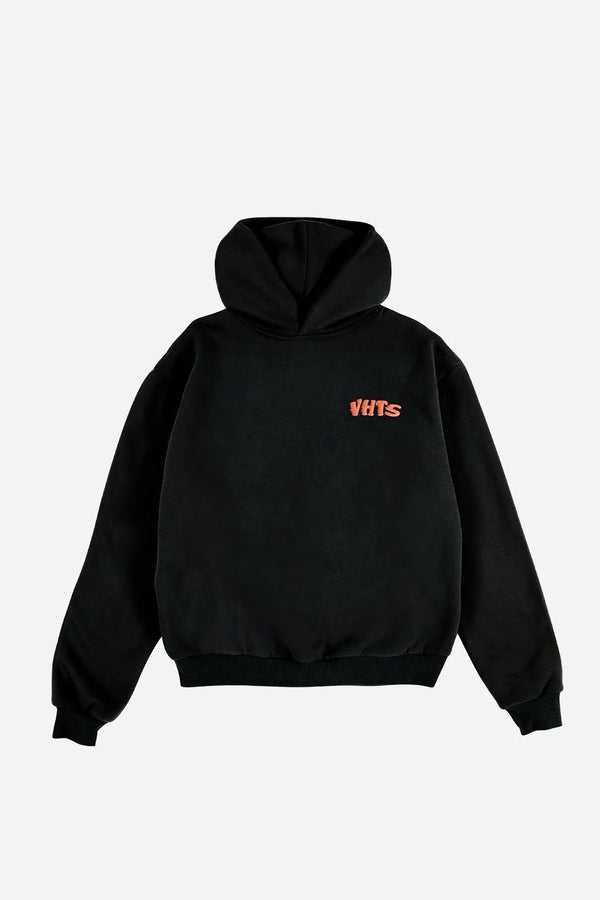 "VHTS FC" OVERSIZED HOODIE - Black / ORANGE