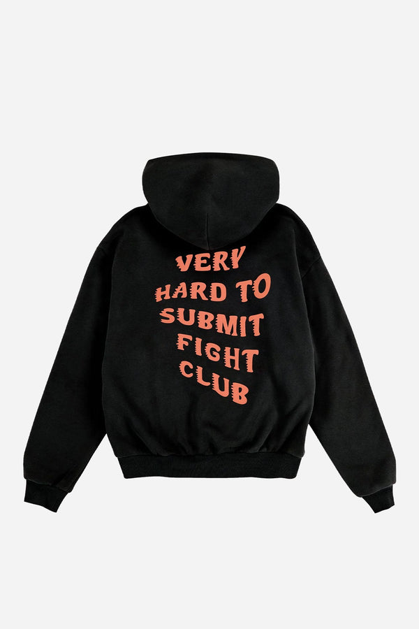 "VHTS FC" OVERSIZED HOODIE - Black / ORANGE