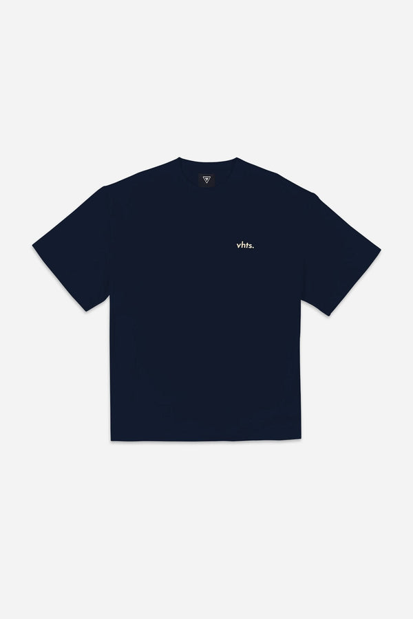 VHTS Logo T-Shirt – Premium Cotton Staple - Dark Blue