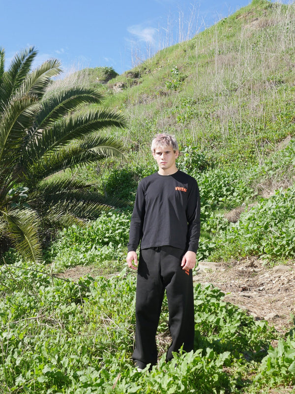 VHTS Fight Club Long Sleeve T-Shirt — Black / Orange