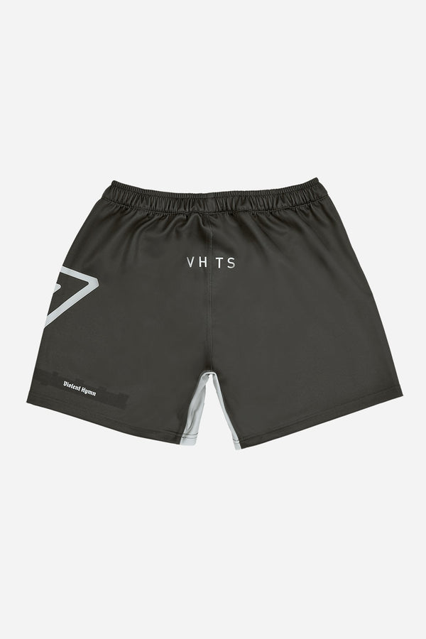 Violent Hymn Series BJJ Fitted Shorts Charcoal Gray - view 2